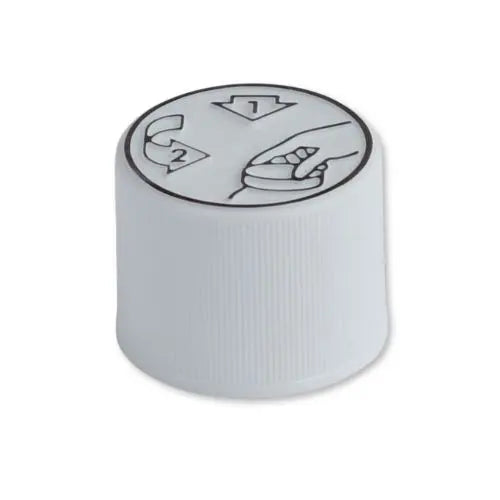 28mm Plastic White Child Resistant Cap Invopak