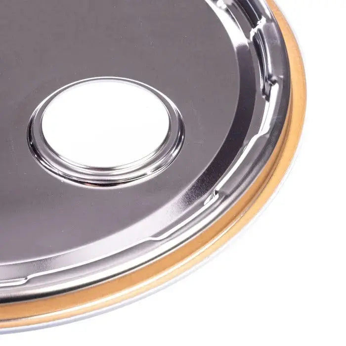 285mm Tinplate White Plain Lid with 57mm Hole Invopak