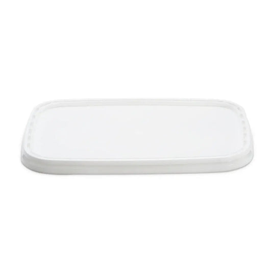 5 Litre White Square Plastic Lid Invopak
