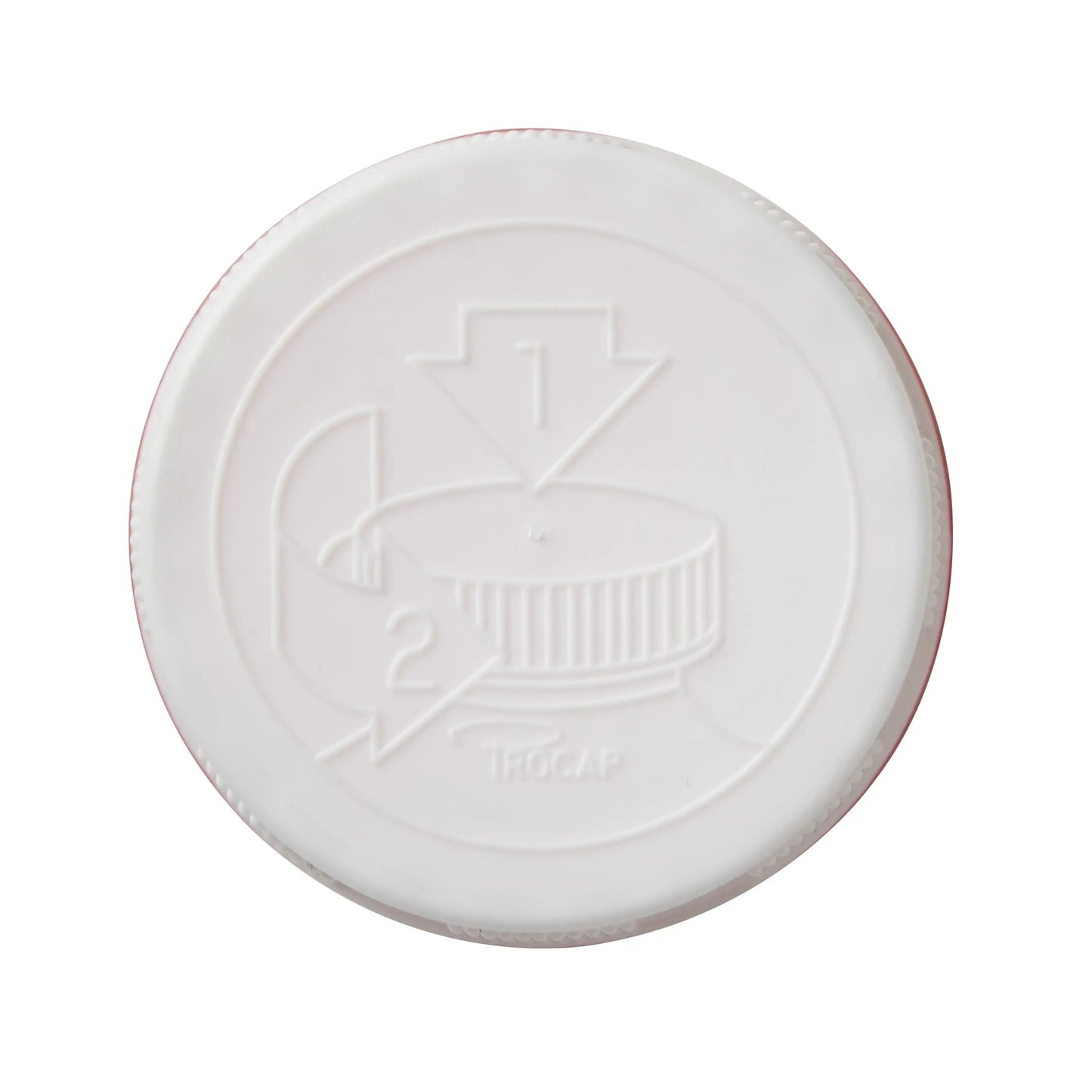 42mm Plastic White Tamper Evident Cap With Red Band Invopak