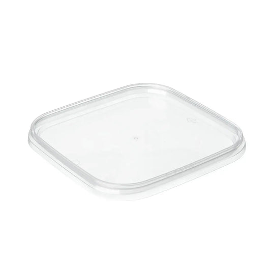 Plastic Crystal Clear Square Lid fits 185ml 280ml 365ml 520ml Tubs Invopak