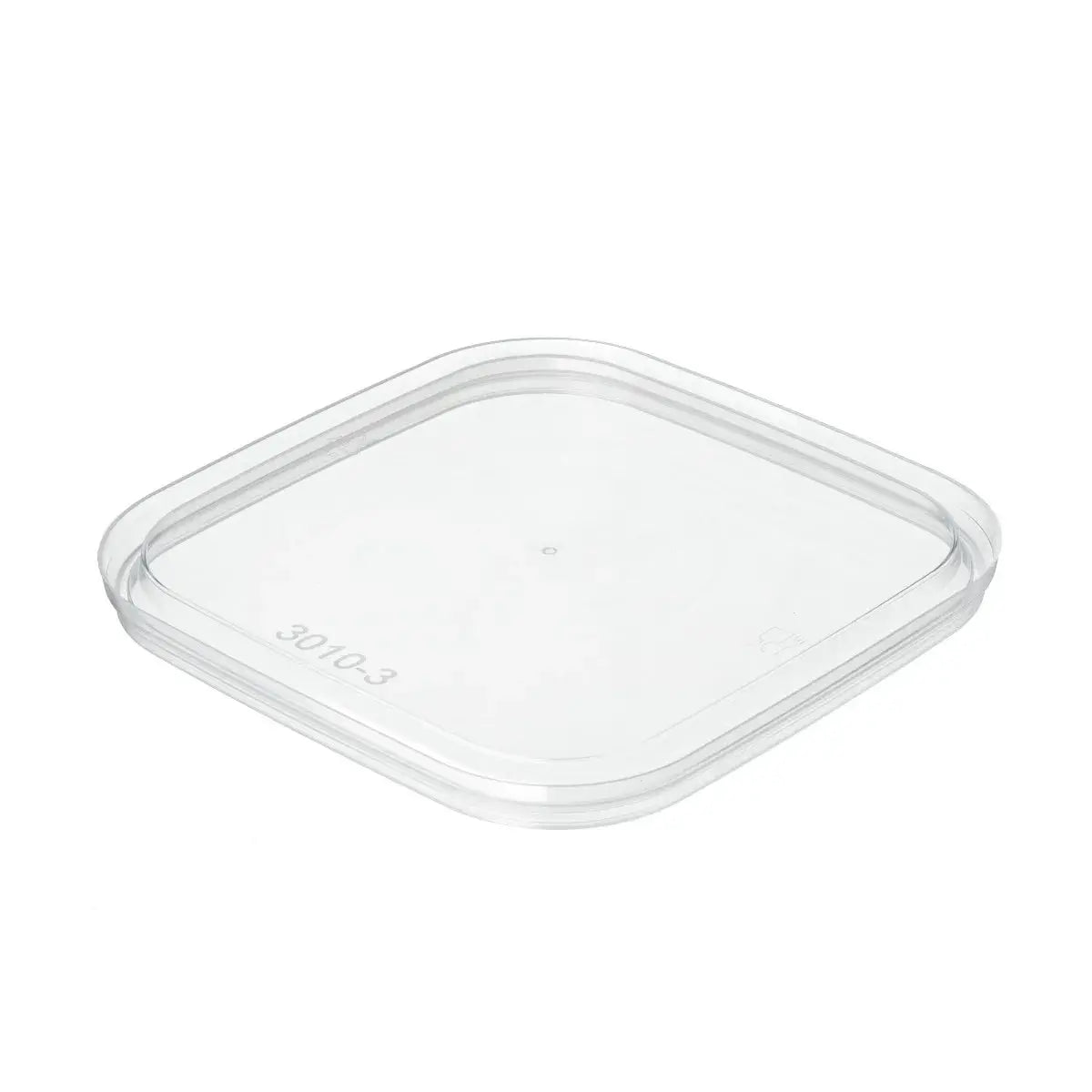 Plastic Crystal Clear Square Lid fits 185ml 280ml 365ml 520ml Tubs Invopak