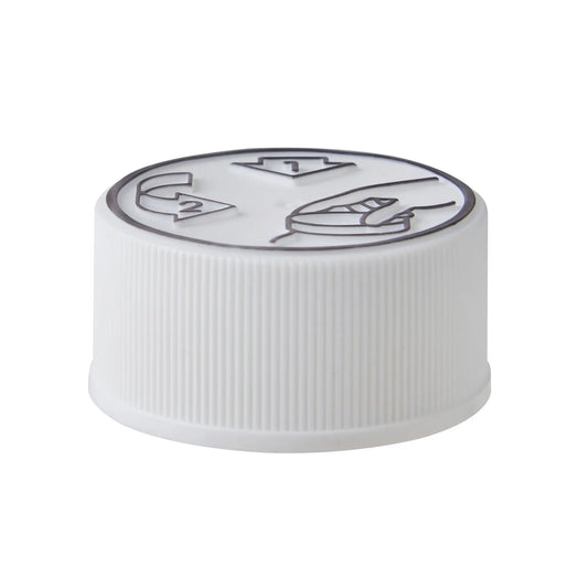 28mm Plastic White Child Resistant Cap R3 Invopak