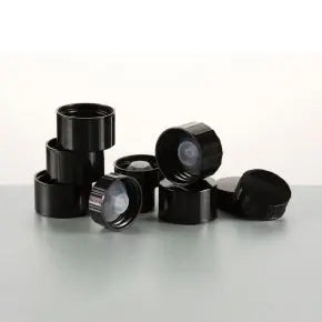 31mm Black Plastic Screw cap with LDPE Polycone Liner for Winchester Glass Bottles Invopak
