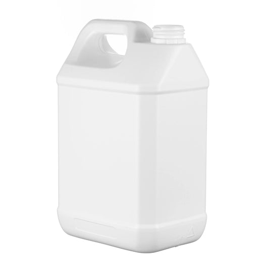 5 Litre Plastic White UN Approved Fluorinated Jerry Can with 42mm Neck Invopak