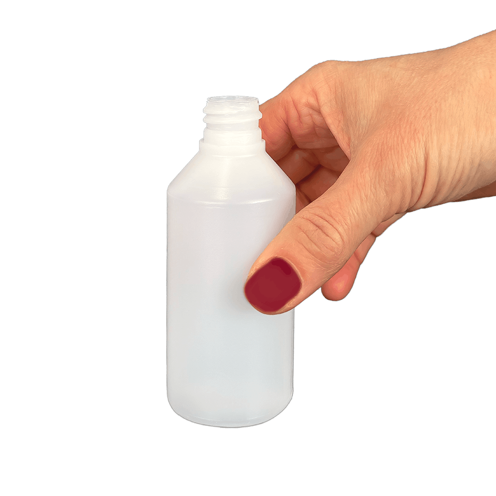 100 Ml Plastic Natural Cylindrical Bottle 20mm Neck