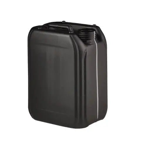 5 Litre Plastic Black Stackable UN Approved Jerry Can with 51mm Neck 220G With Visi Stripe Invopak