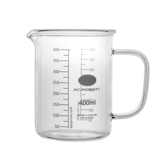 400ml Clear Borosilicate Glass Beaker with Handle Invopak
