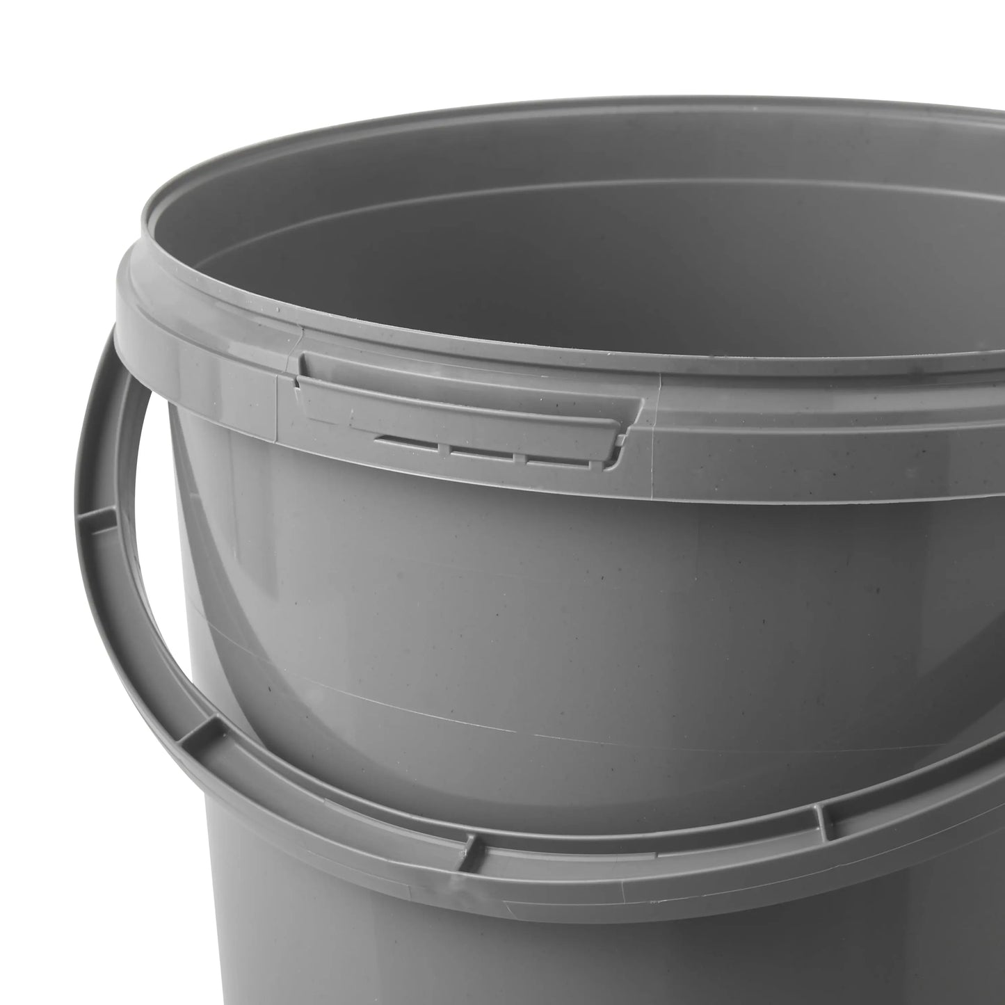 5.6 Litre Recycled Plastic Grey Round Bucket with Plastic Handle Invopak