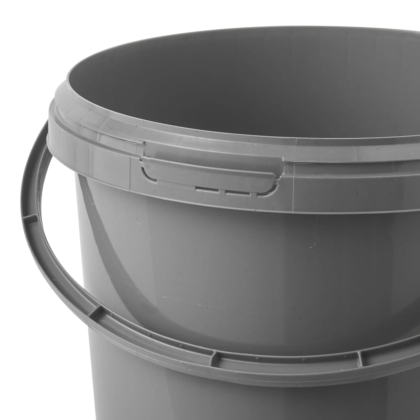 3 Litre Recycled Plastic Grey Round Bucket with Plastic Handle Invopak