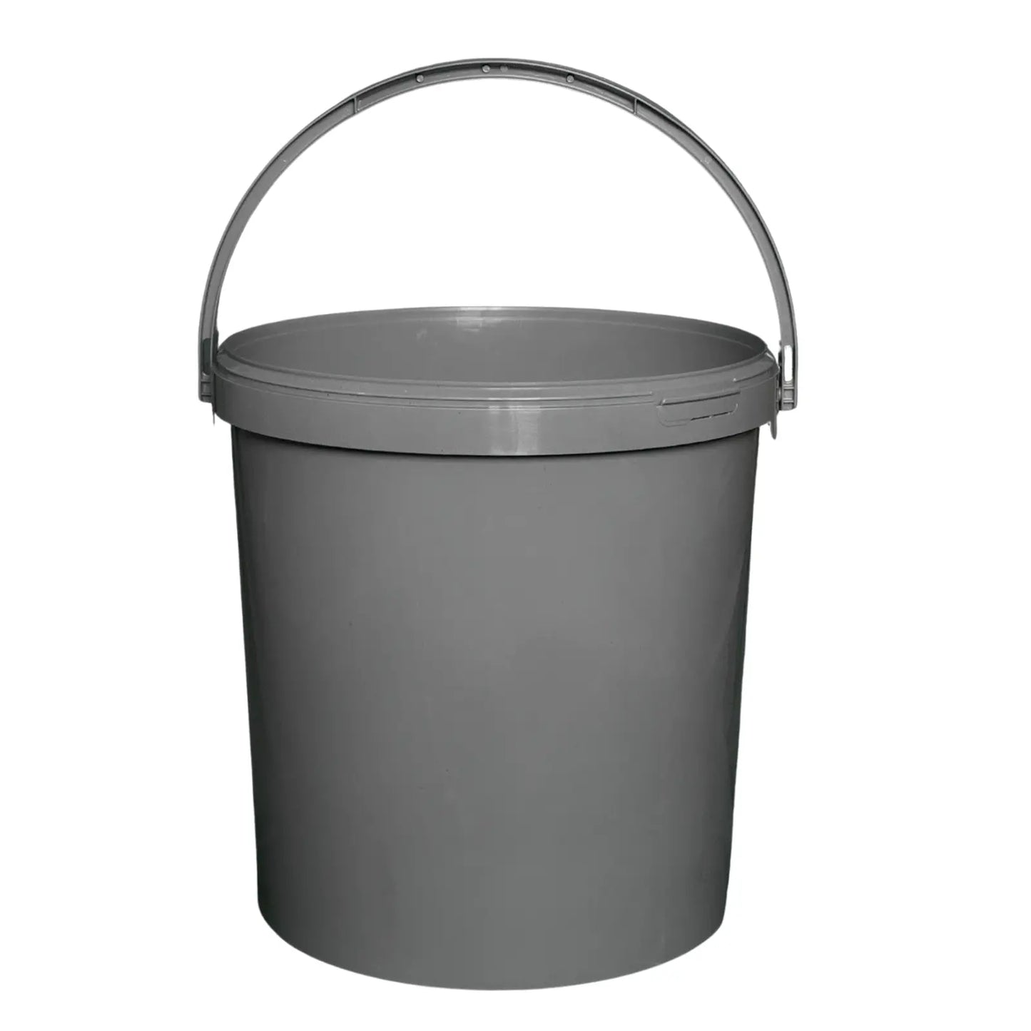 21 Litre Recycled Plastic Grey Round Bucket with Plastic Handle Invopak