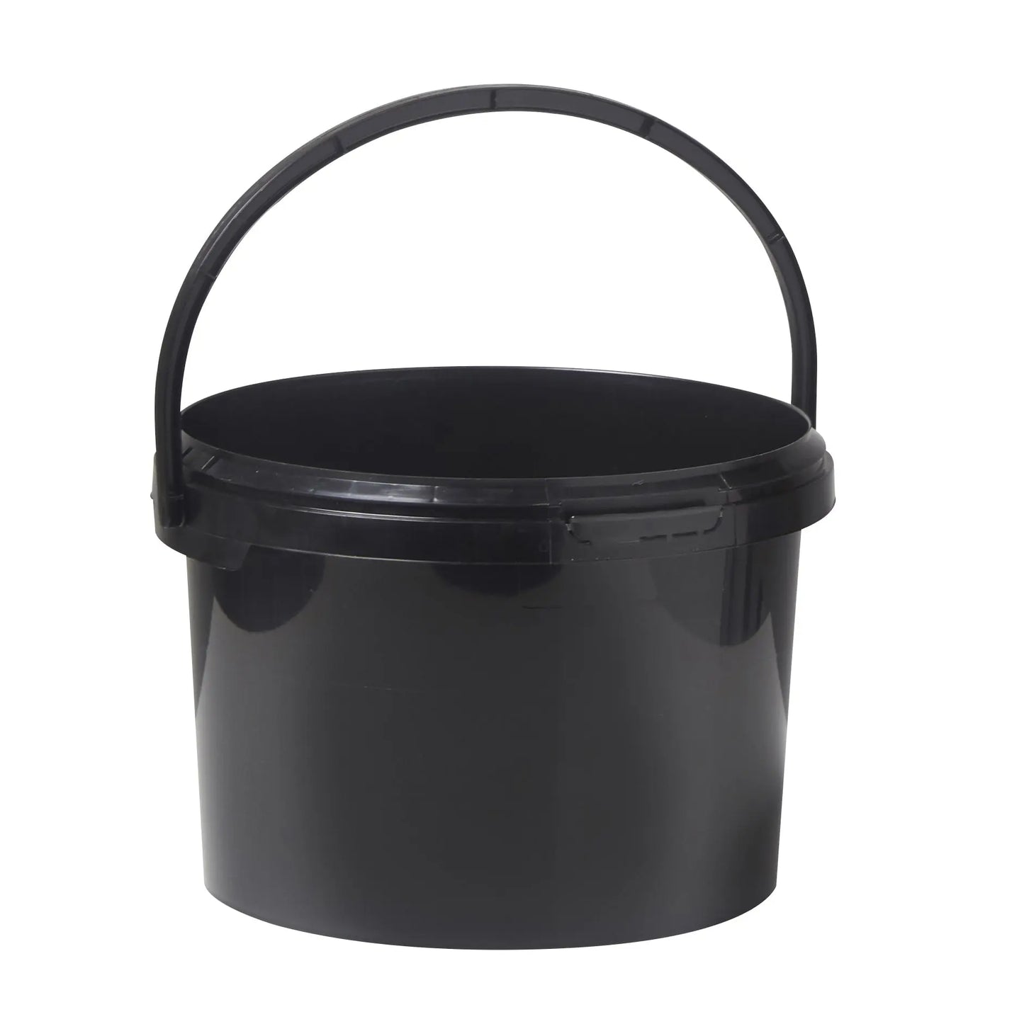 3 Litre Plastic Black Tamper Evident Bucket with Plastic Handle Invopak