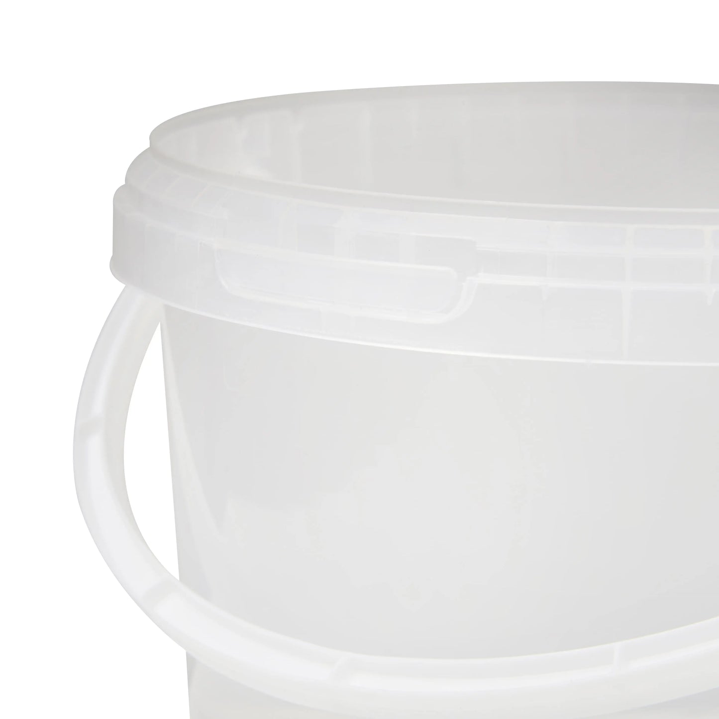 3 Litre Plastic Clear Tamper Evident Bucket with Plastic Handle Invopak