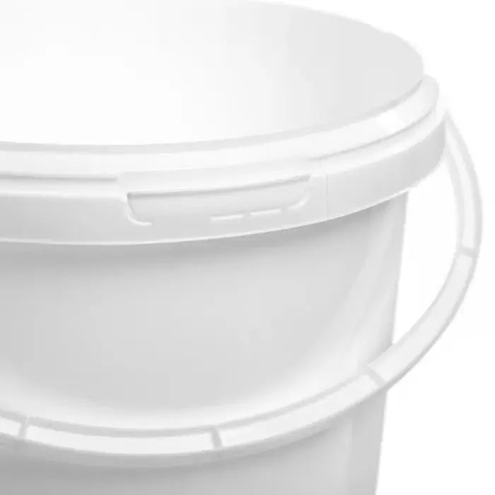 3 Litre Plastic White Tamper Evident Bucket with Plastic Handle Invopak