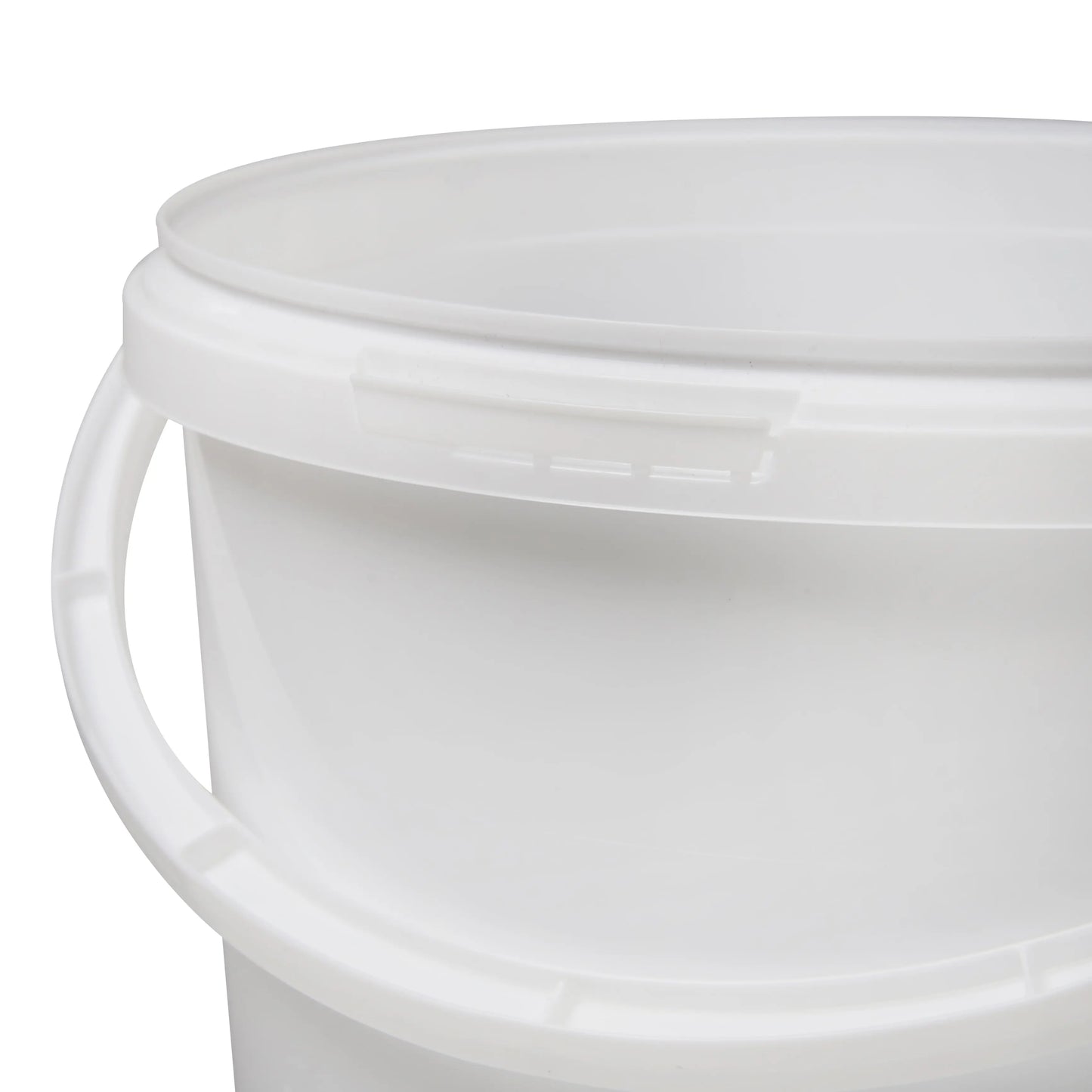 5.6 Litre Plastic White Tamper Evident Bucket with Plastic Handle Invopak