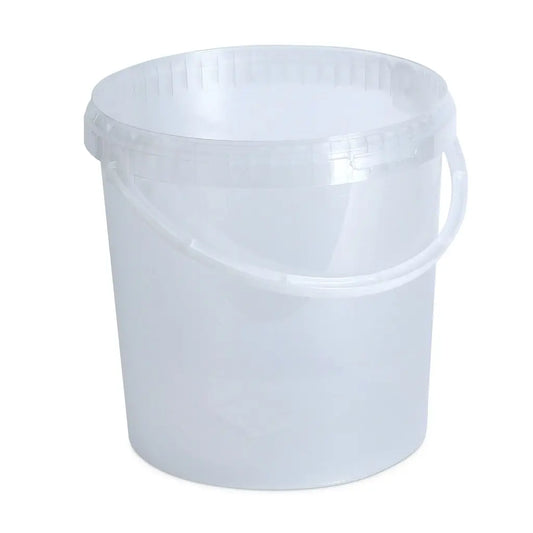 10.7 Litre Plastic Clear Tamper Evident Bucket with Plastic Handle Invopak