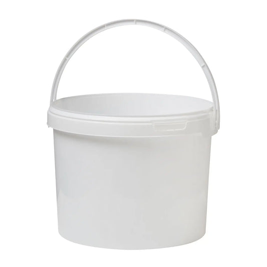11 Litre Plastic White Bucket with Plastic Handle Invopak