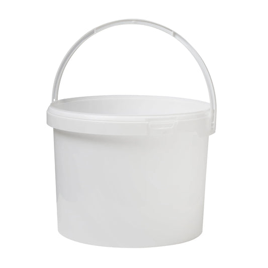 16 Litre Plastic White Tamper Evident Bucket with Plastic Handle Invopak