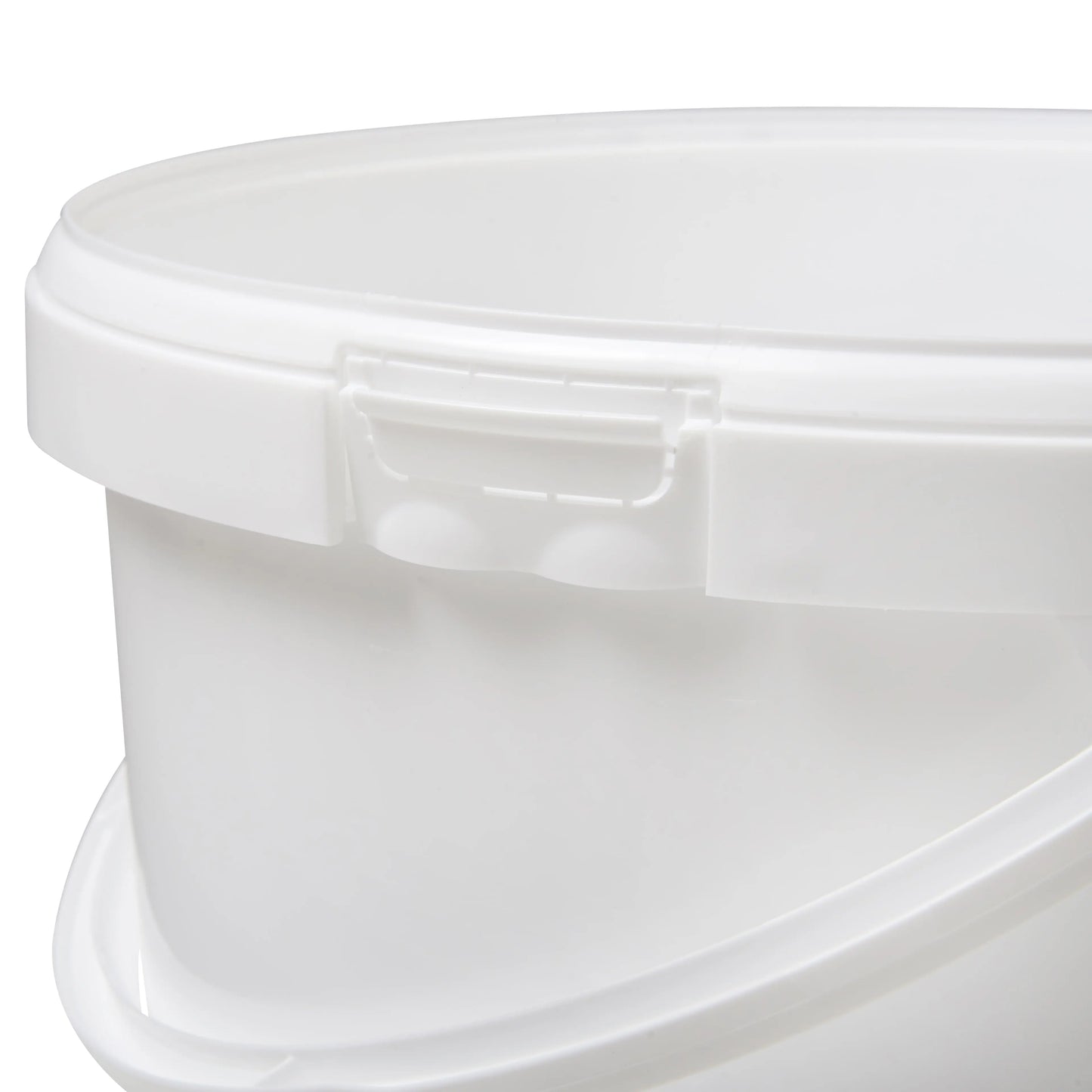 16 Litre Plastic White Tamper Evident Bucket with Plastic Handle Invopak