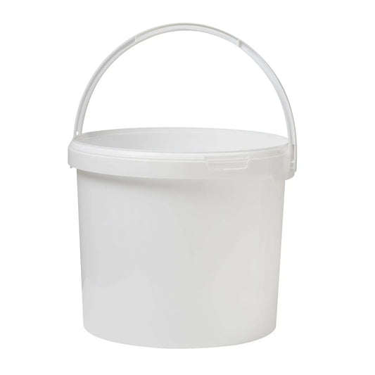 18 Litre White Plastic Bucket with Plastic Handle Invopak