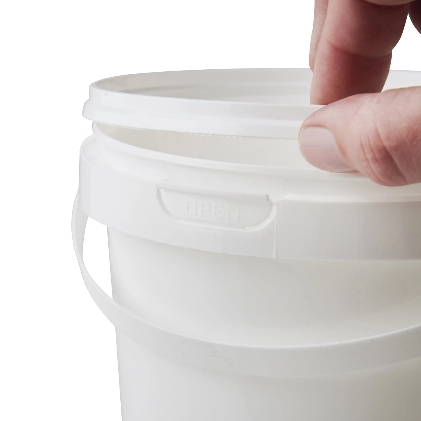 2 Litre Plastic White Tamper Evident Bucket with Plastic Handle and Lid Invopak