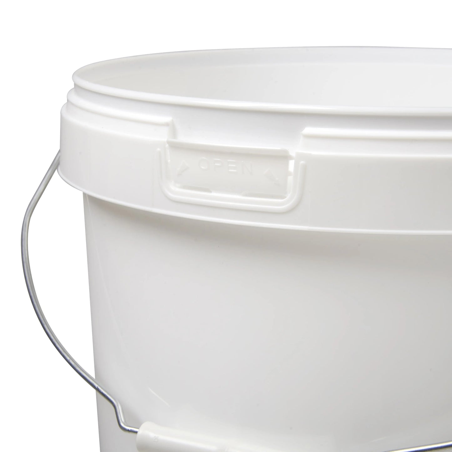 21 Litre Plastic White Tamper Evident Bucket With Wire Handle Double Lock Invopak
