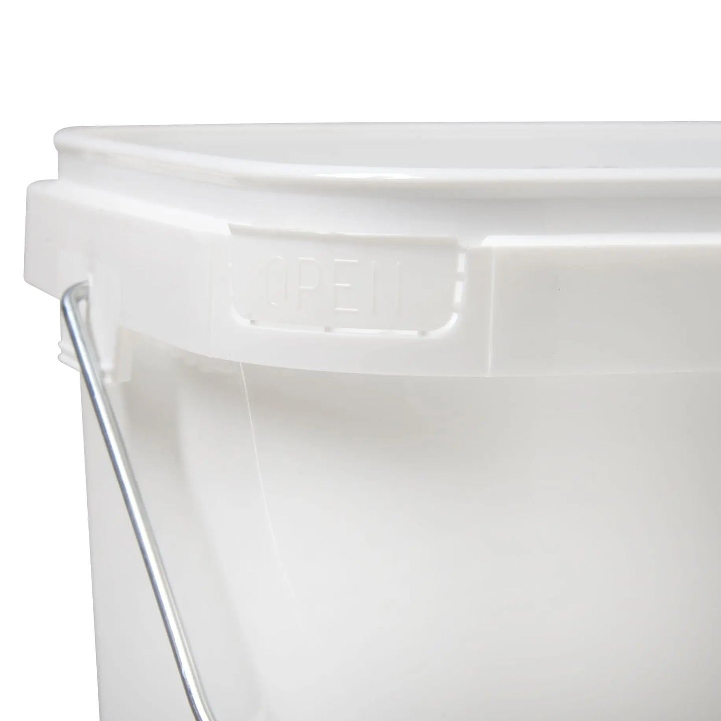 18 Litre Plastic White Tamper Evident Rectangular Bucket with Wire Handle Invopak