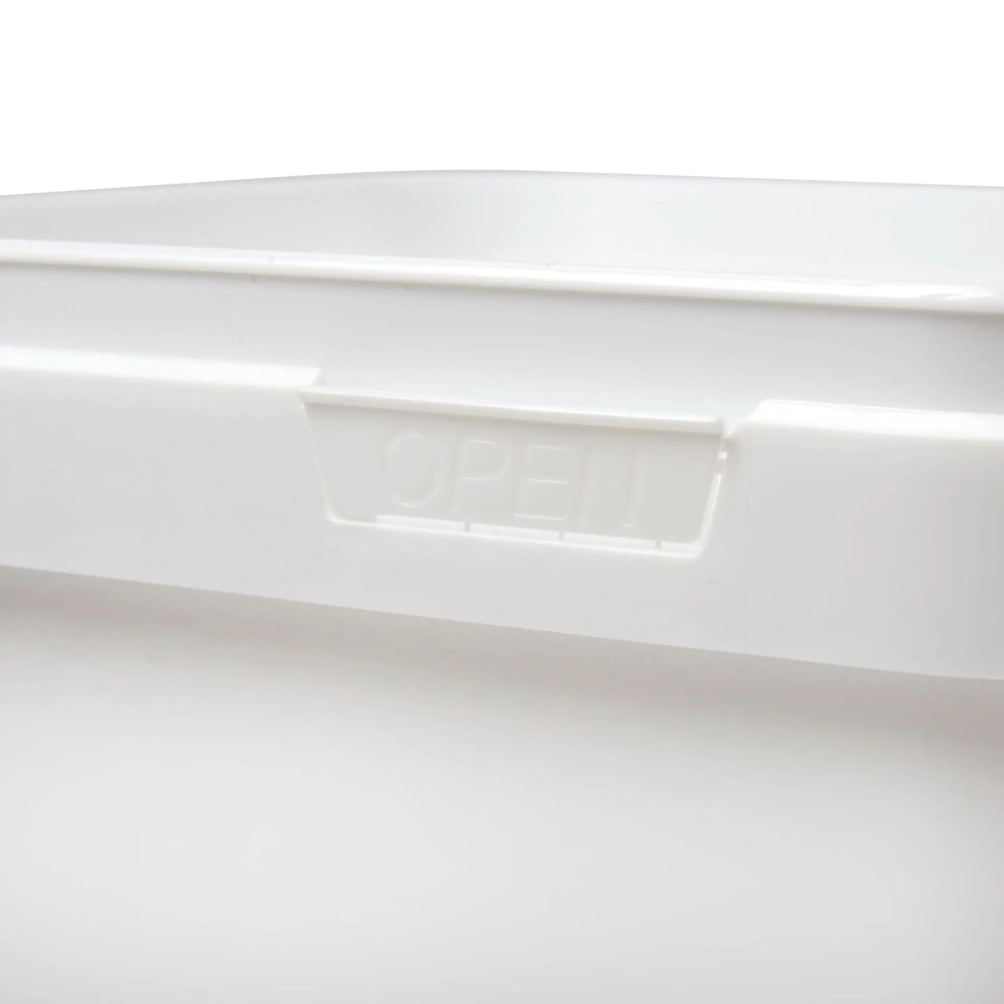 17 Litre Plastic White Tamper Evident Square Bucket with Plastic Handle Invopak