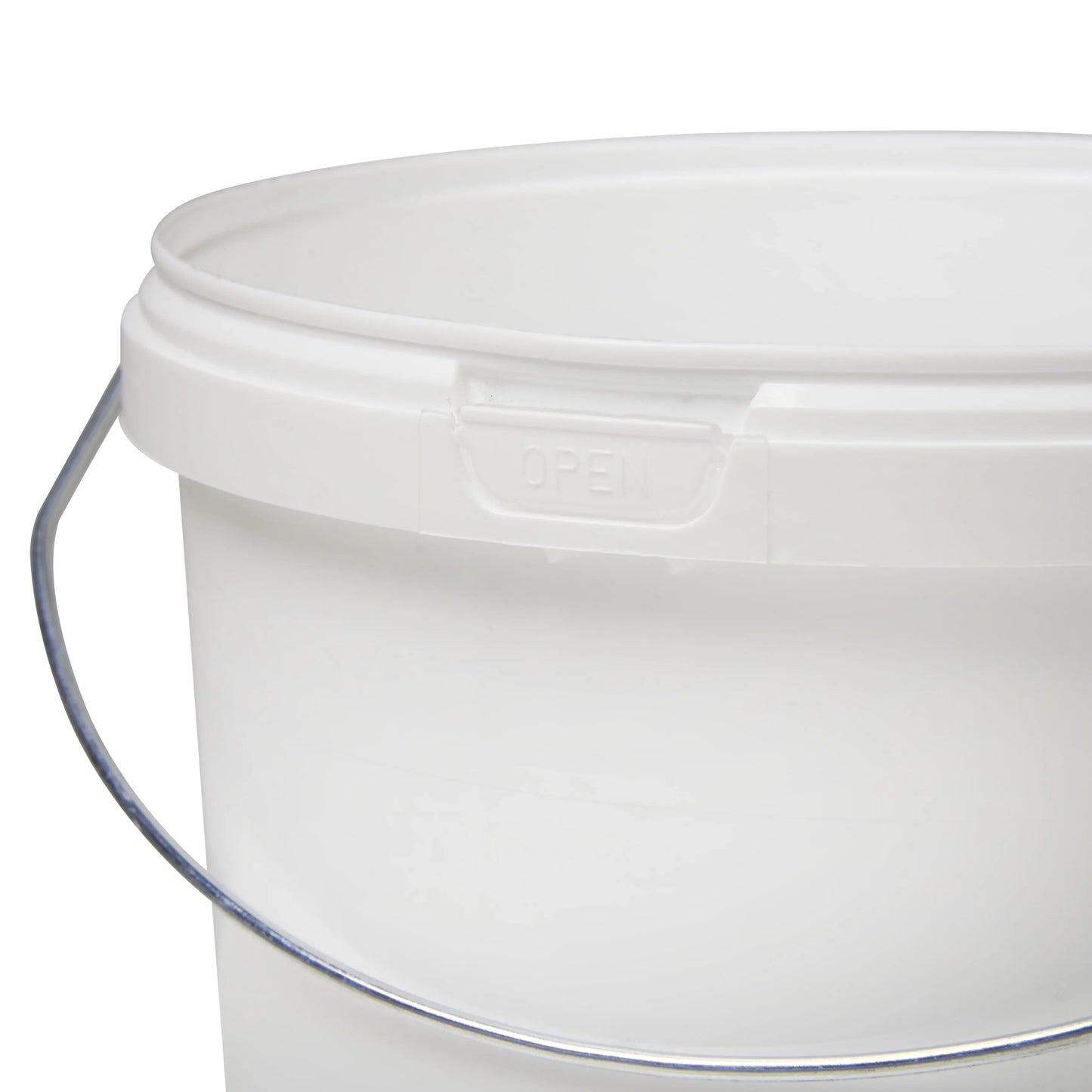 2.5 Litre Plastic White Tamper Evident Bucket With Wire Handle Double Lock Invopak