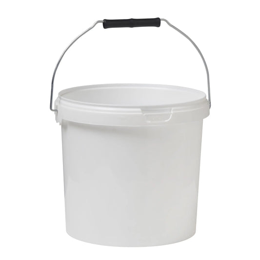 5 Litre White Food Grade Tamper Evident Bucket - Wire Handle Double Lock Invopak