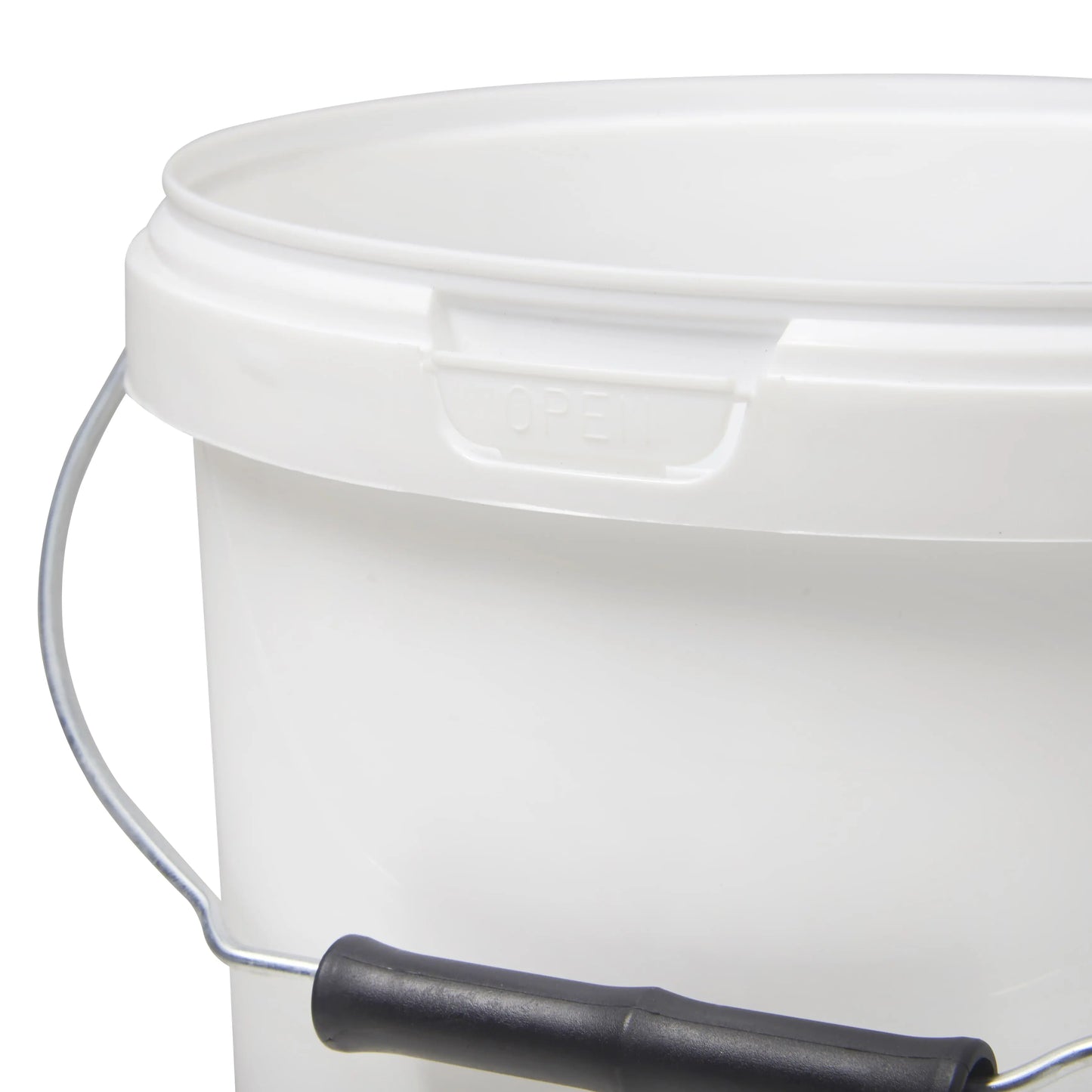 5 Litre White Food Grade Tamper Evident Bucket - Wire Handle Double Lock Invopak