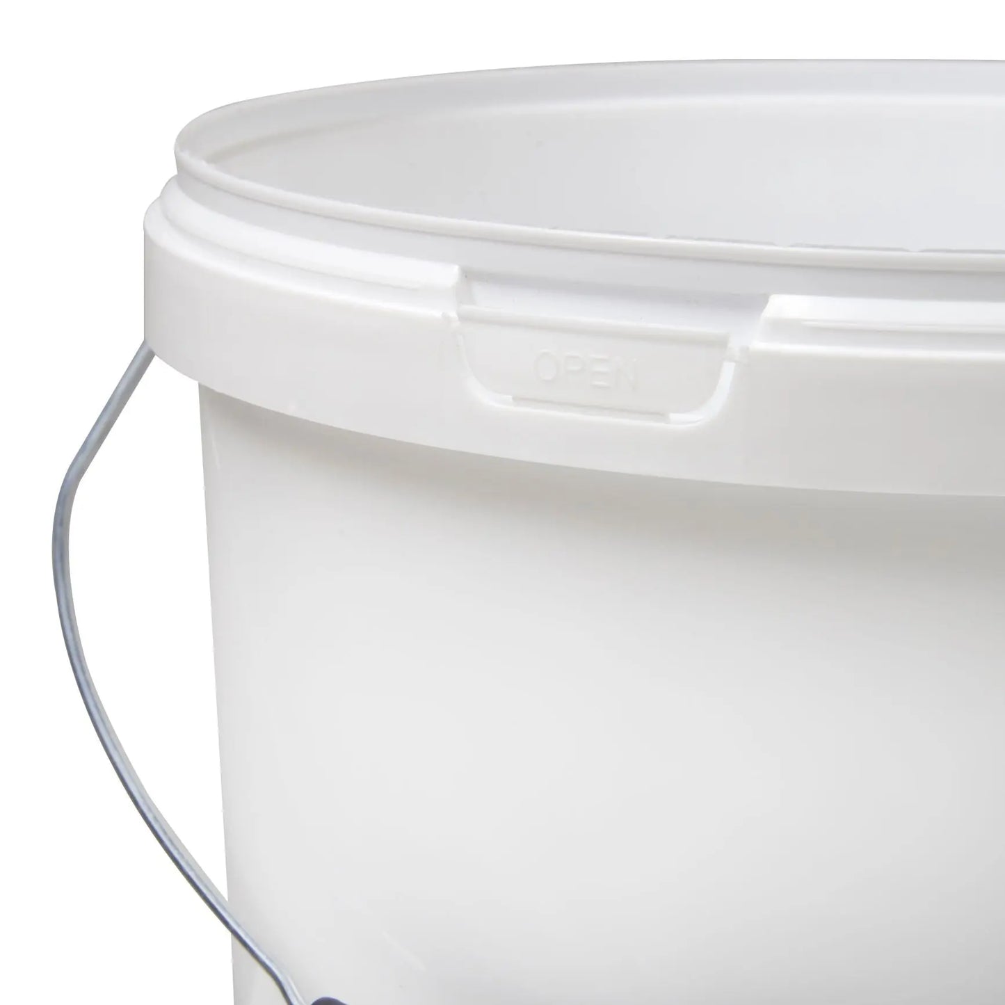 10 Litre White Food Grade Tamper Evident Bucket - Wire Double Lock Handle Invopak