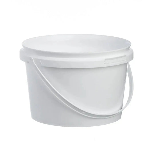 2.5 Litre Plastic White UN Approved Bucket with Plastic Handle Invopak