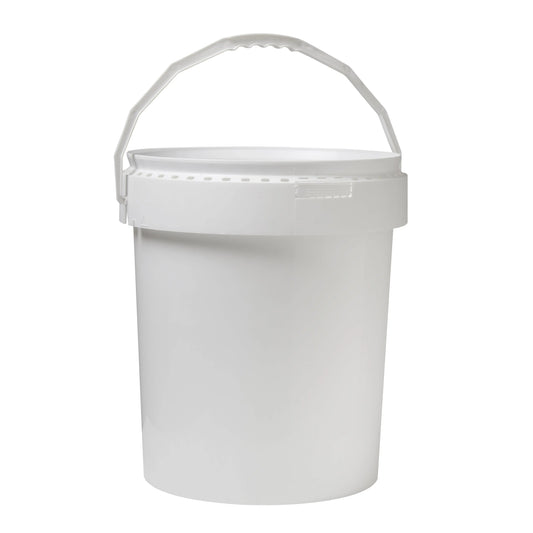 25 Litre Plastic White UN Approved Bucket with Plastic Handle Invopak