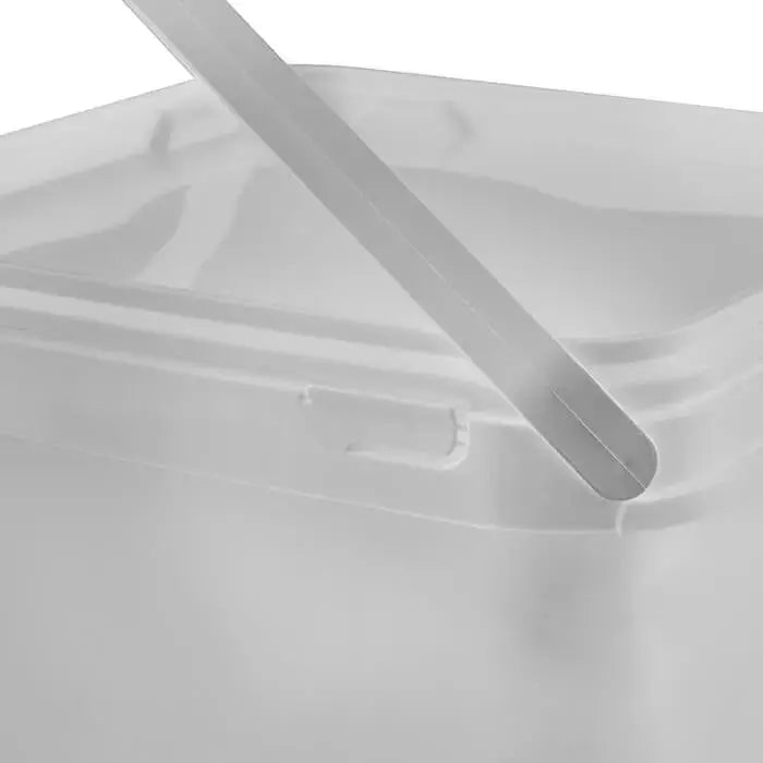 3.5 Litre Plastic White Tamper Evident Square Bucket with Plastic Handle Invopak