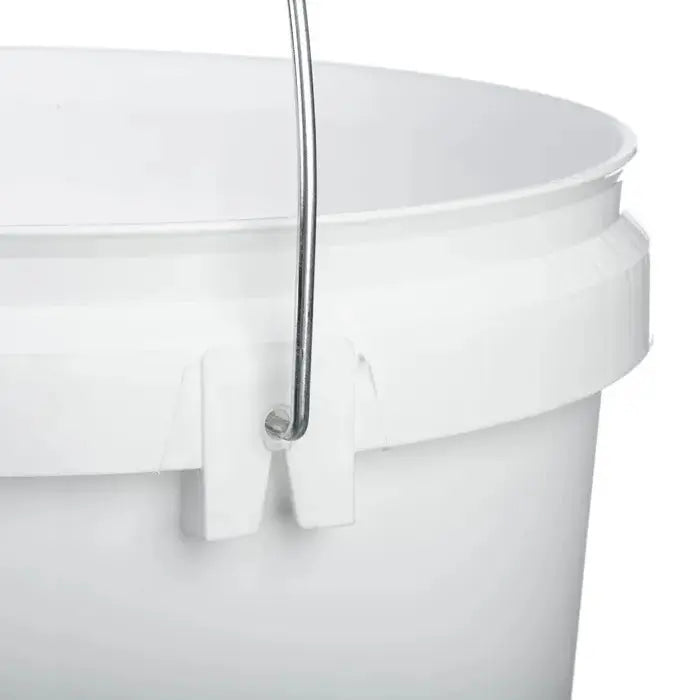 25 Litre Plastic White Tamper Evident Bucket with Wire Handle Invopak