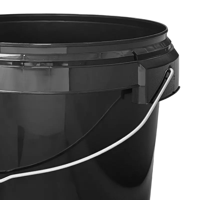 25 Litre Black Plastic Tamper Evident Bucket with Wire Handle Invopak
