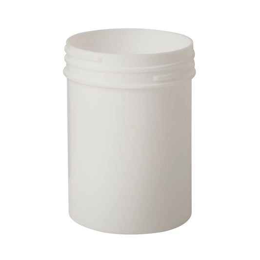 250 ML Plastic White Cylindrical Jar 70mm Screw Neck Invopak