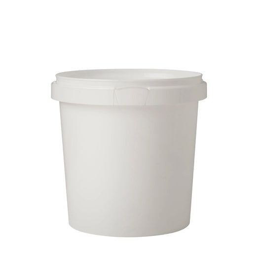 1 Litre White Plastic Tamper Evident Tub Invopak
