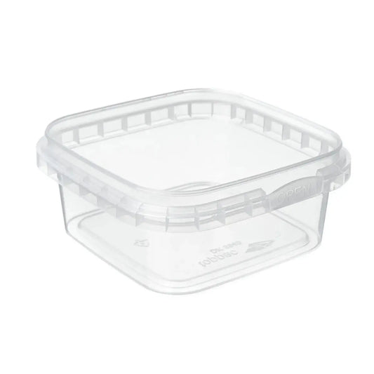 185ml Clear Plastic Tamper Evident Square Tub Invopak