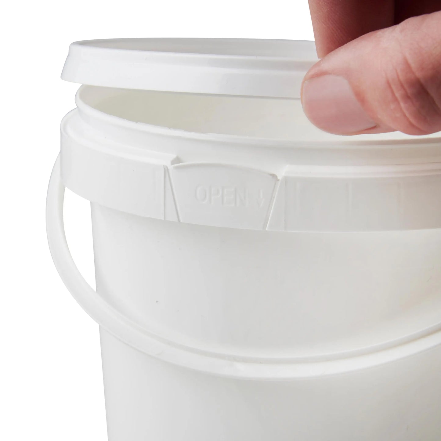 1 Litre White Tub Complete with 131 mm White Lid and Plastic Handle Invopak