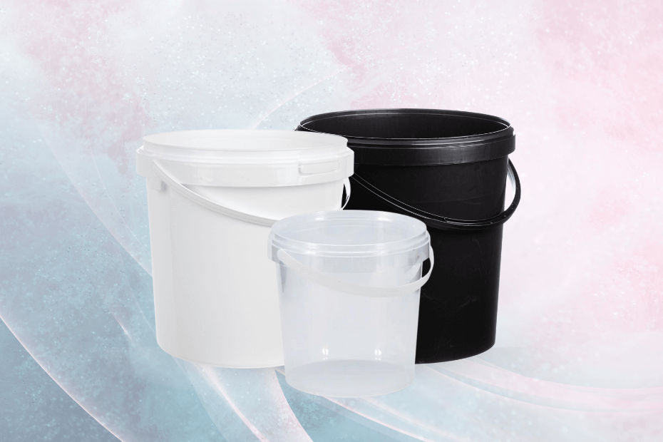 Sweet buckets on a sugary background