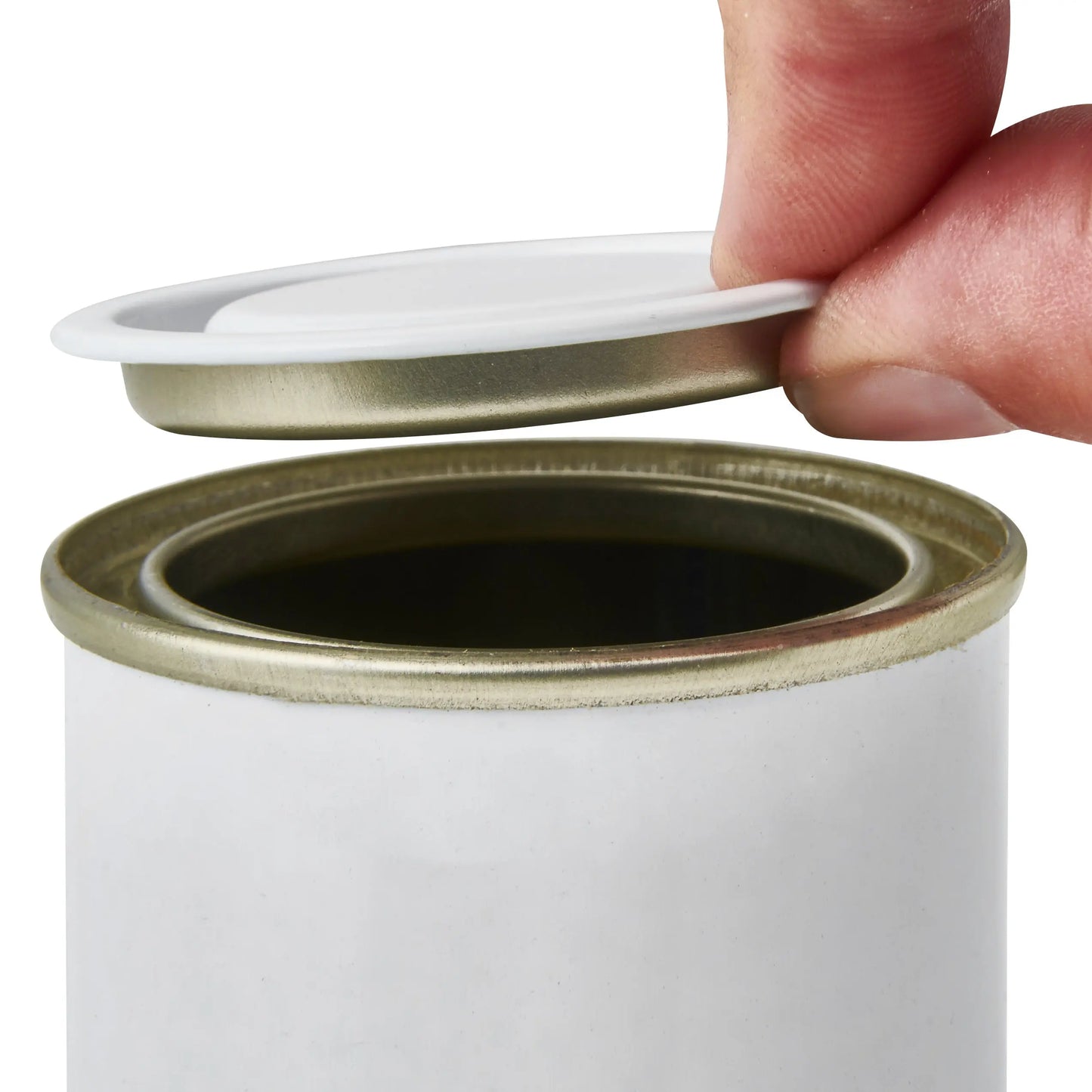 125 ML White Lever Lid Tin With Lid Lacquered Interior Invopak