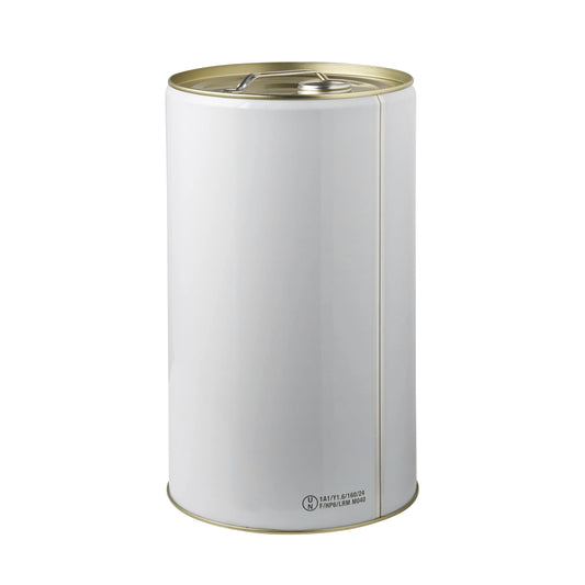 25 L Tinplate White UN Approved Drum Plain Interior - 59mm Screw Neck Invopak