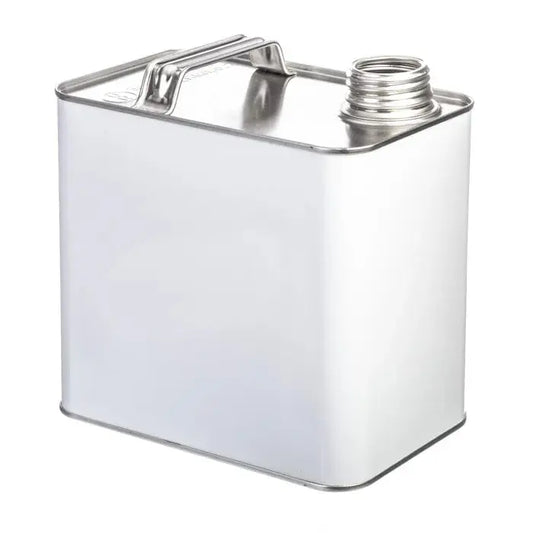 2.5 Litre White Rectangular UN Approved Tin Plain Interior - 38mm Neck Invopak