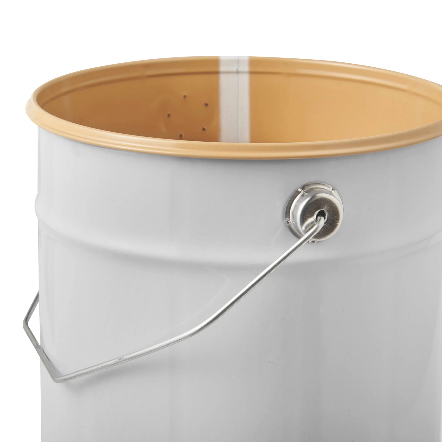 5 Litre White Lacquered Tinplate Pail with Wire Handle Invopak