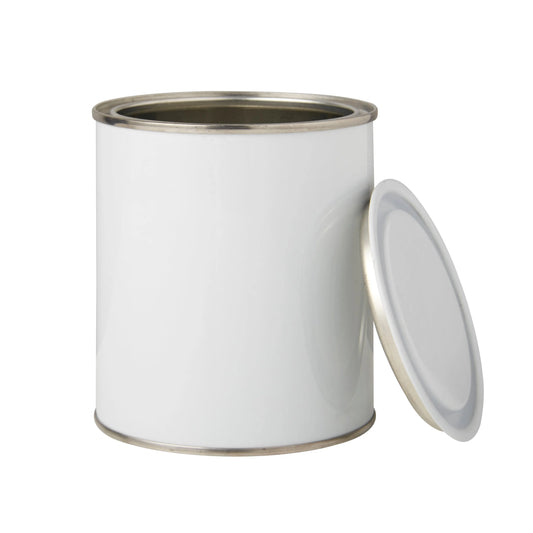 500ml Plain White Lever Lid Tin and Lid Invopak