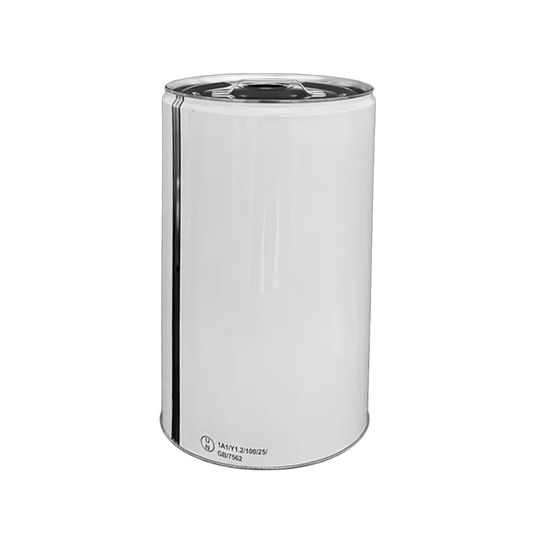 25 Litre White Tinplate UN Approved Tighthead Drum Plain 57mm Din Berg Invopak