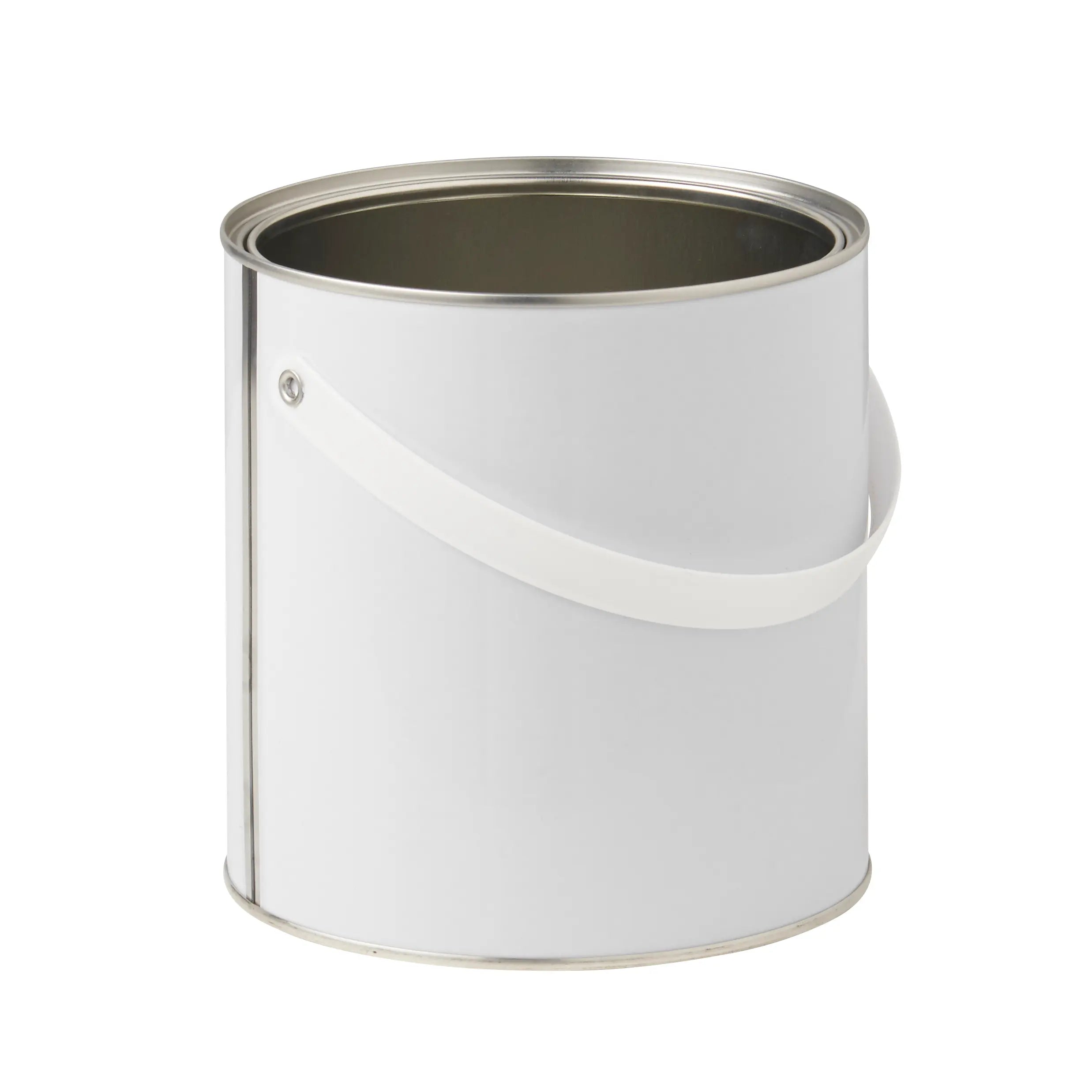 2.5 Litre Plain Lever Lid Tin in White with Plastic Handle – Invopak