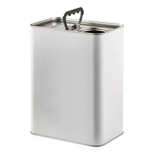 5 Litre Tri-Pyramid Rectangular Tin Lacquered Interior with 57 mm Neck UN Approved in White Invopak